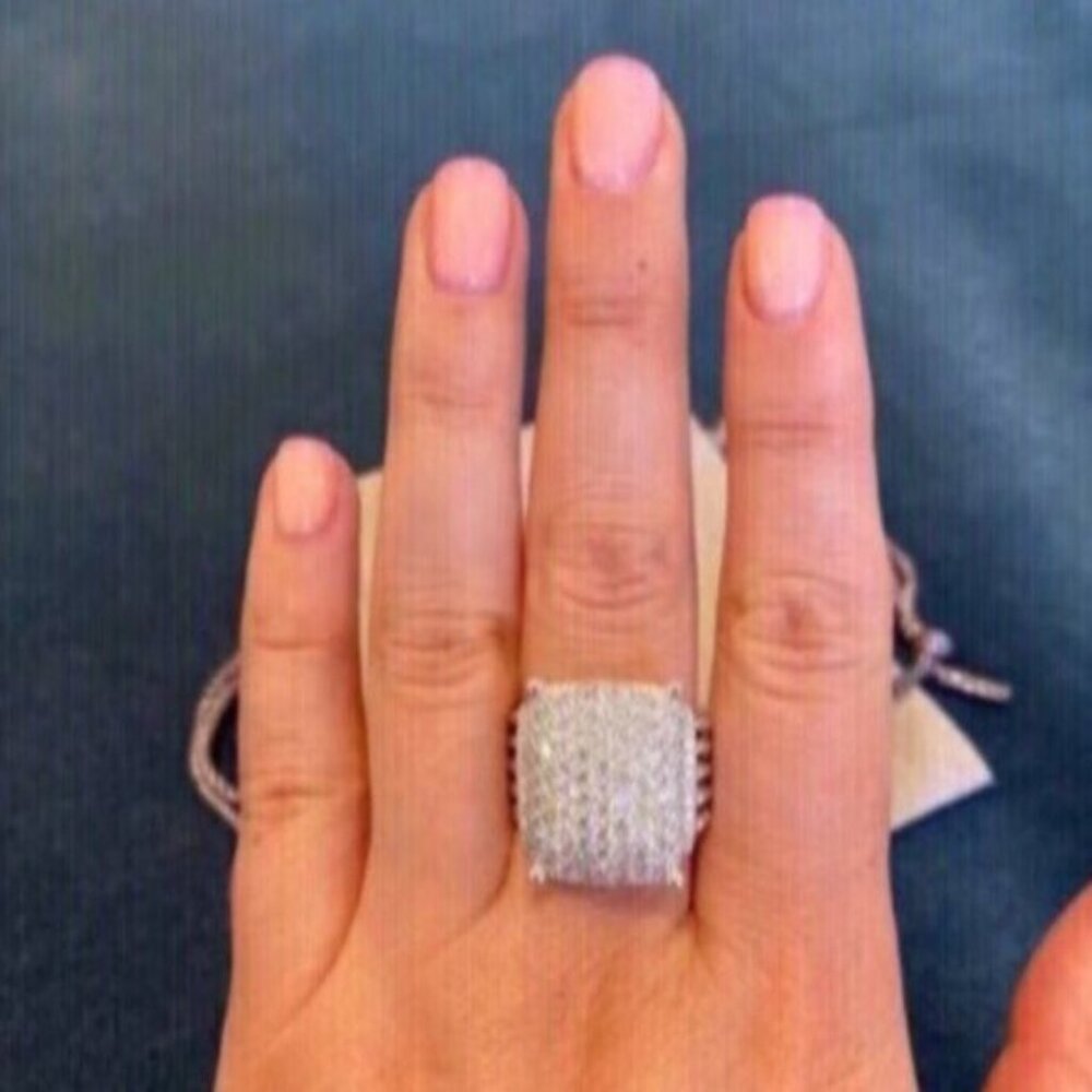 David Yurman Wheaton® Ring in Sterling Silver with Pavé Diamonds size7